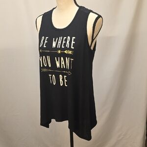 No Boundaries Black and Gold Graphic Tank Top